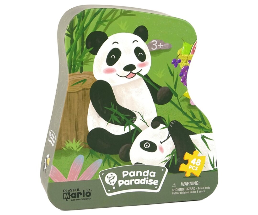 Bamboo Forest panda pusle 48 tükki kaane lähedal, panda ja bambus