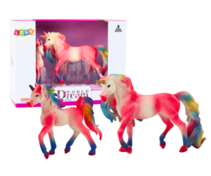 Loomade figuuride komplekt Unicorn 2tk, kus on kaks kaunist ükssarvikute figuuri, värvikireva välimusega.