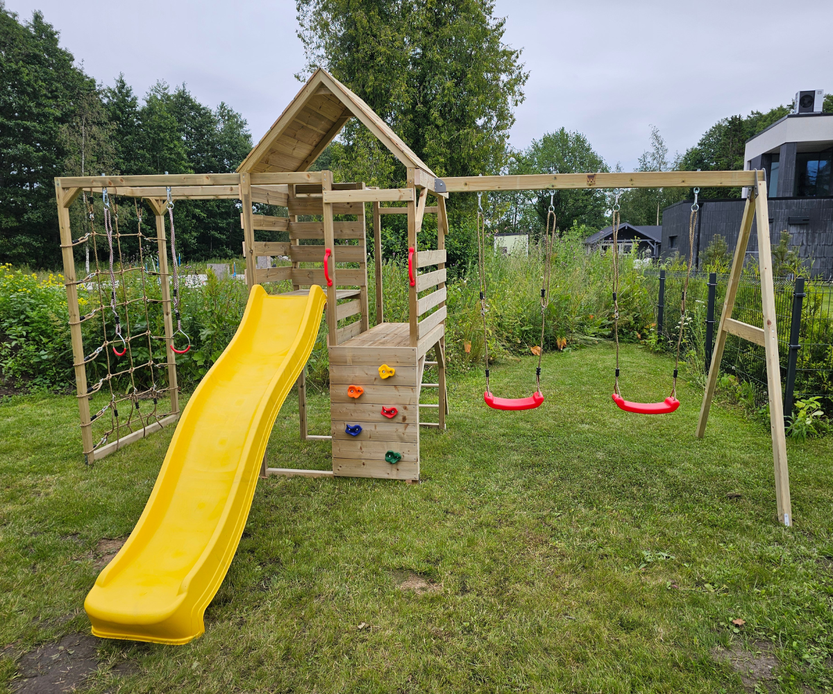 Mänguväljak Hugo + 2-kohaline kiigemoodul Swing + ronila Gym