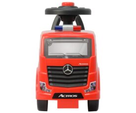 Pealeistutav auto Mercedes Actros Police punane, esiosa. Aktiivne ja värvikas sõiduk lastele.