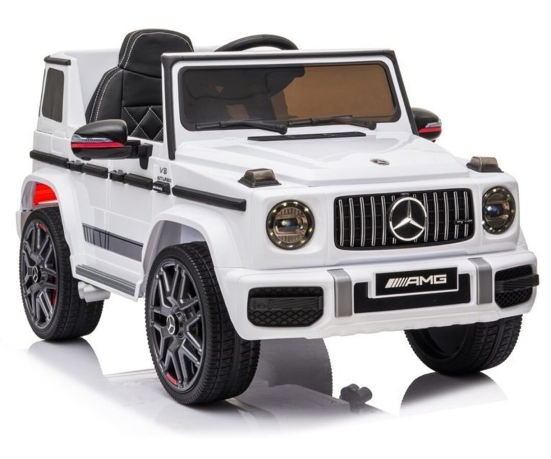 Laste elektriauto Mercedes G63 AMG - valge esine, modernne ja stiilne disain