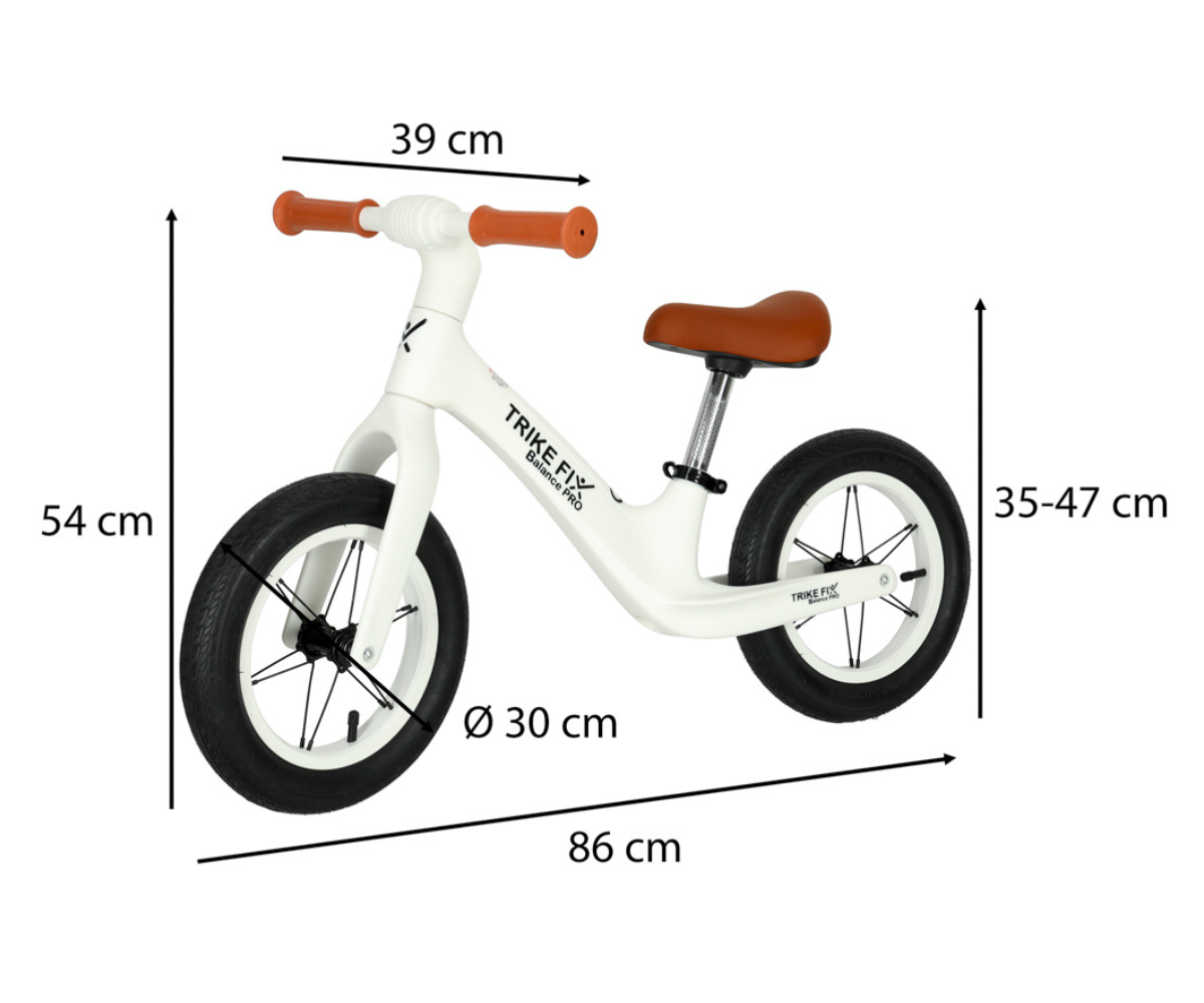 Jooksuratas õhkrehvidega Trike Balance Pro (2+) valge