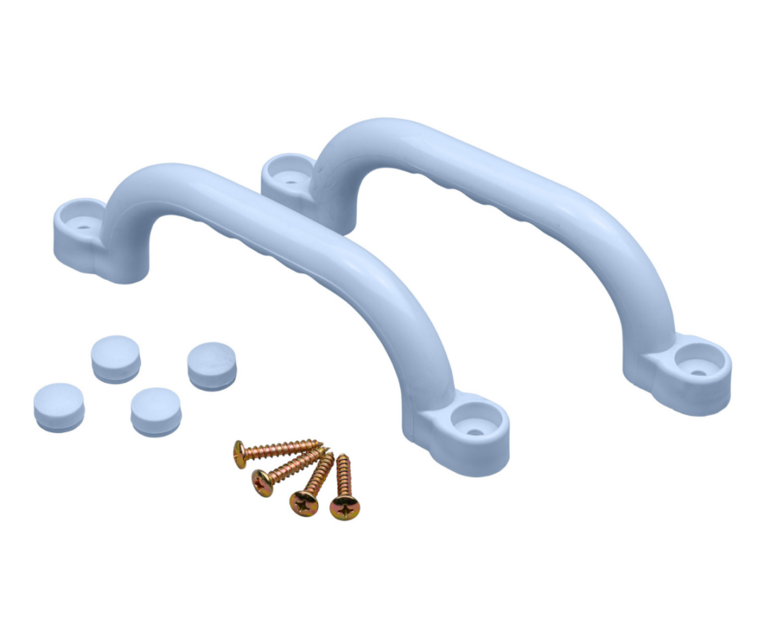 Vastupidavad pastelset sinist värvi käepidemed õuekasutuseks