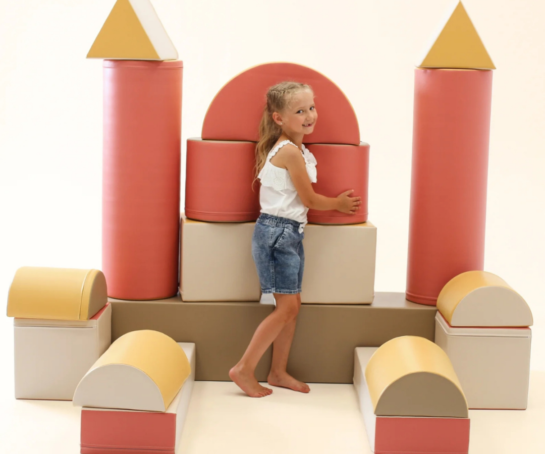 Pehmete mänguklotside komplekt IGLU Fortress pastelne 1