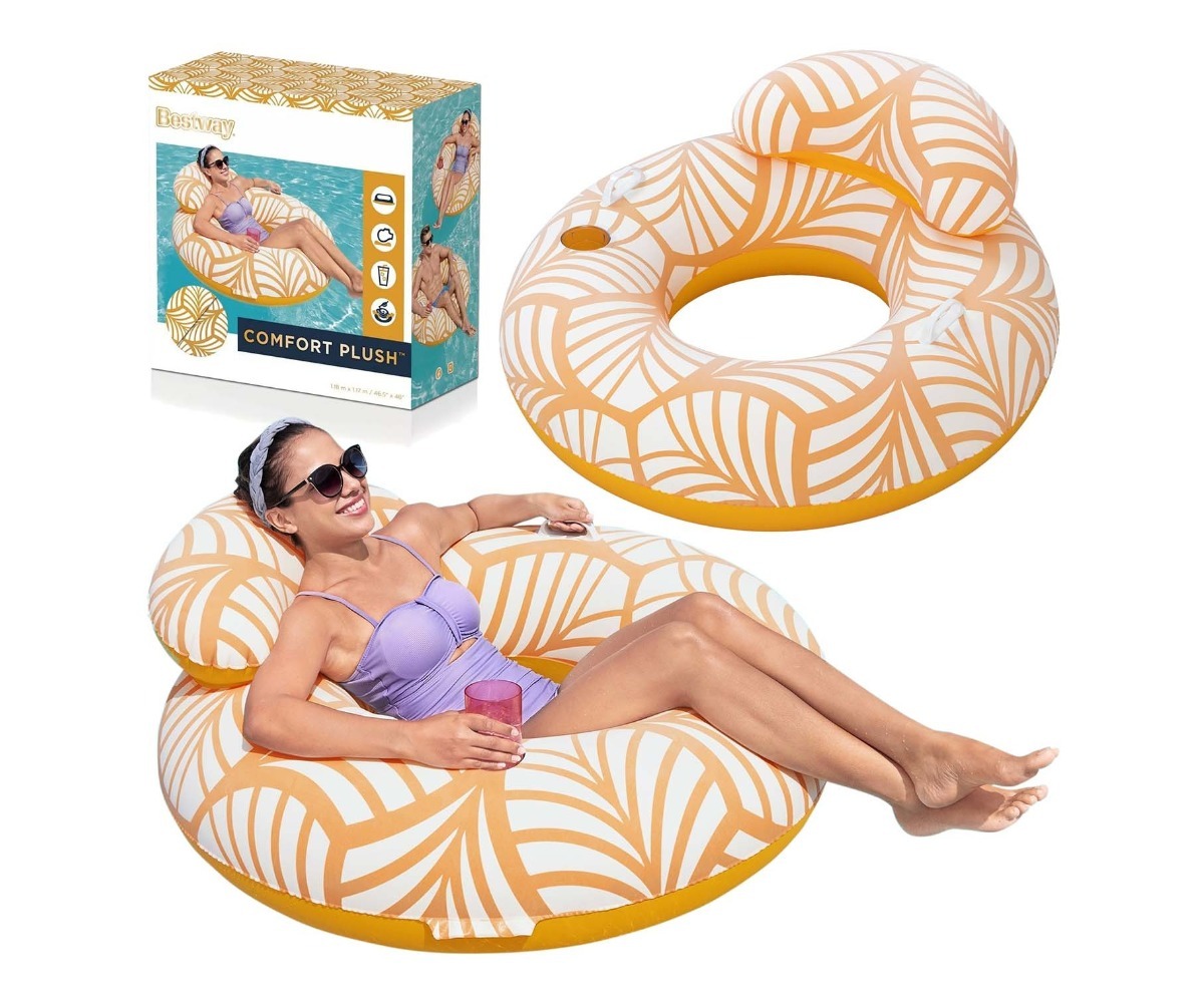 Ujumisrõngas seljatoega Bestway 117cm (43643), mugav istumine vees