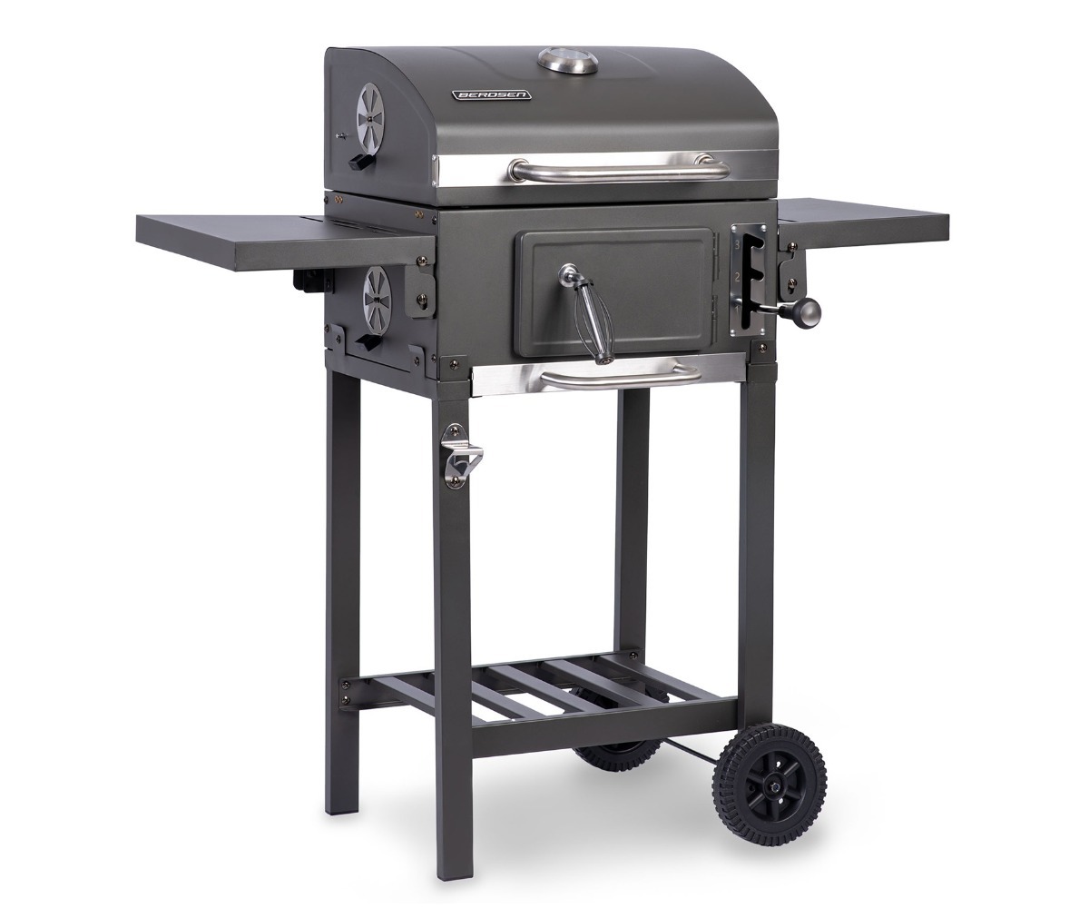 Söegrill Berdsen BBQChef™ BD-892 tagantvaates, rõhutades selle kompaktsust ja funktsionaalsust.
