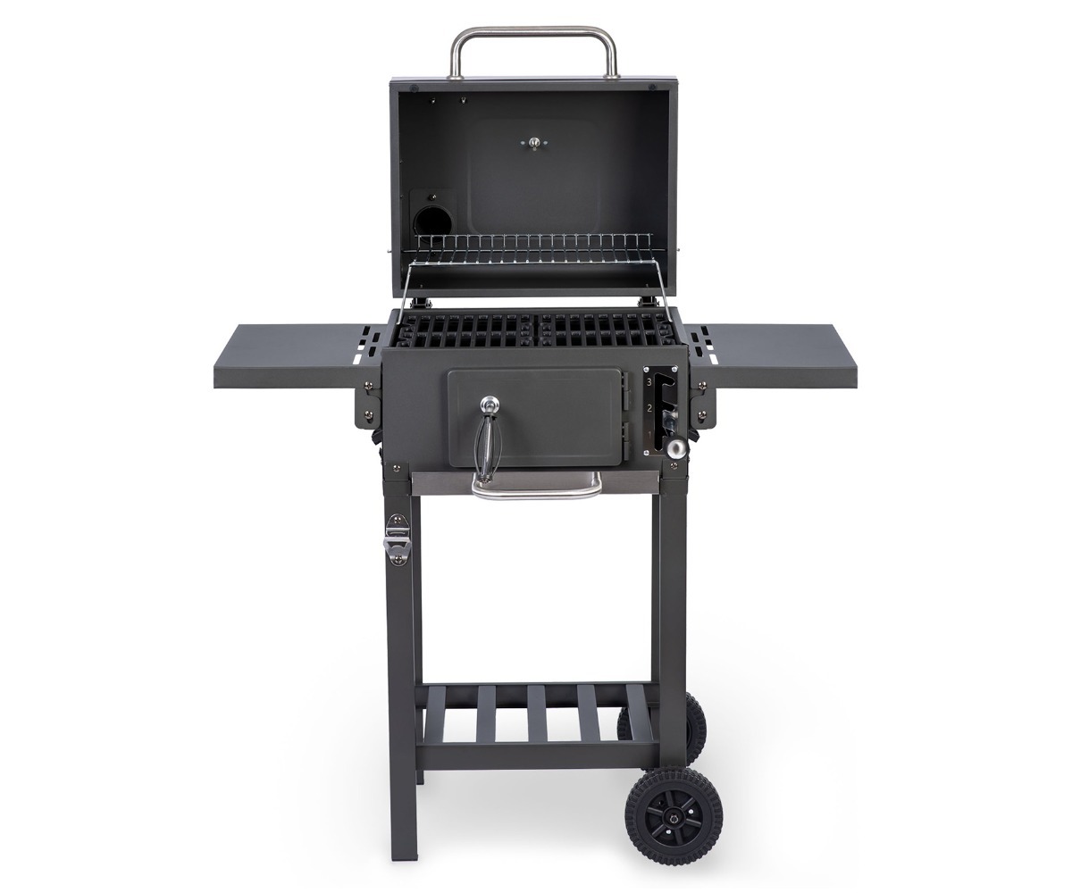 Söegrill Berdsen BBQChef™ BD-892 avatud grillimisala, näidates roostevabast terasest grillresti.