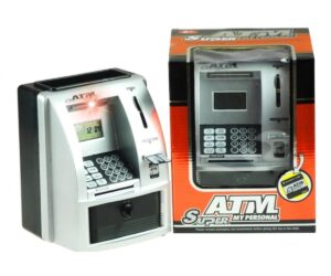 Rahakassa sularahaautomaat ATM – lõbus ja õpetlik koos pakendiga.