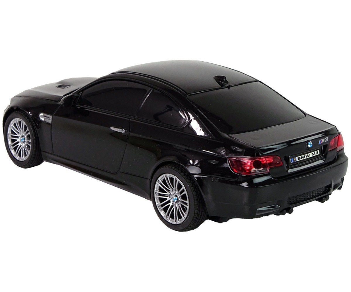 Kaugjuhitav auto BMW M3 must - kompaktne sportauto tagantvaade, millel on sportlik disain.