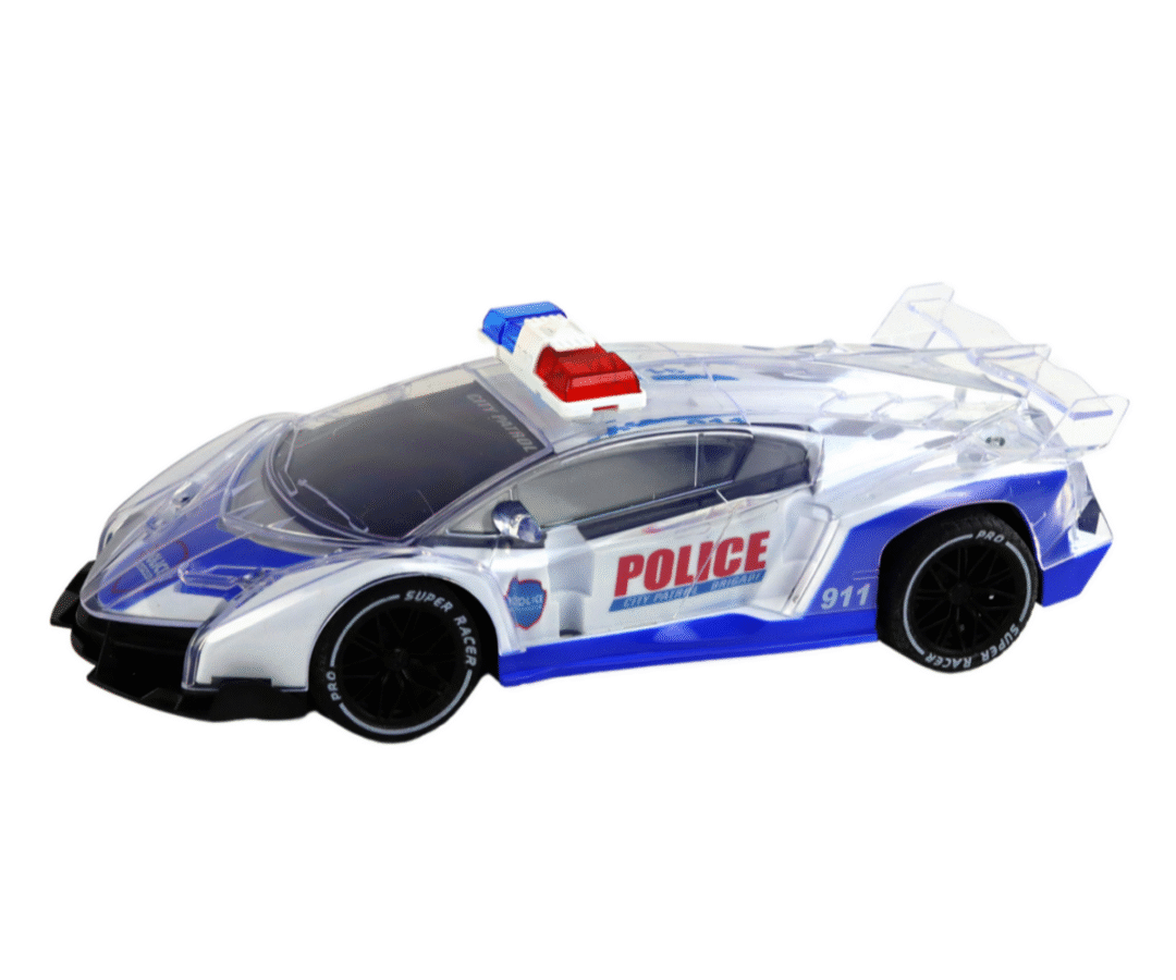 Puldiga juhitav politsei spordiauto 1:16, detailne vaade autost, sobib võidusõitjatele.