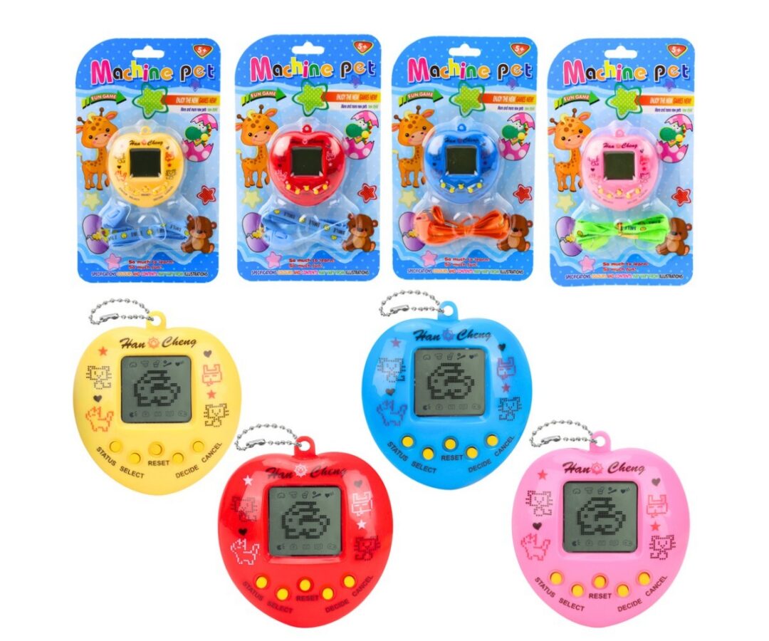 Mitmed Virtuaalse lemmikloomamängu Tamagotchi mudelid erinevates värvides.
