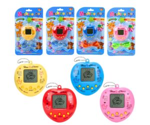 Mitmed Virtuaalse lemmikloomamängu Tamagotchi mudelid erinevates värvides.