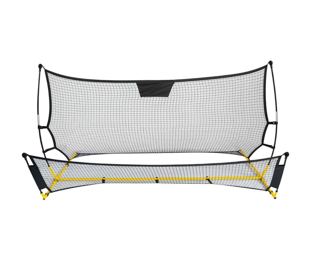 Ülemine vaade Treeninguvõrk Rebounder Neo-Sport 210x120x35cm, sportlik disain.