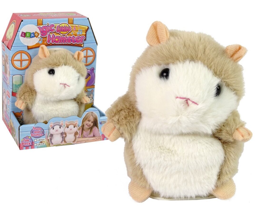 Interaktiivne juttu rääkiv hamster pruun koos karbiga, ideaalne kaaslane lastele.