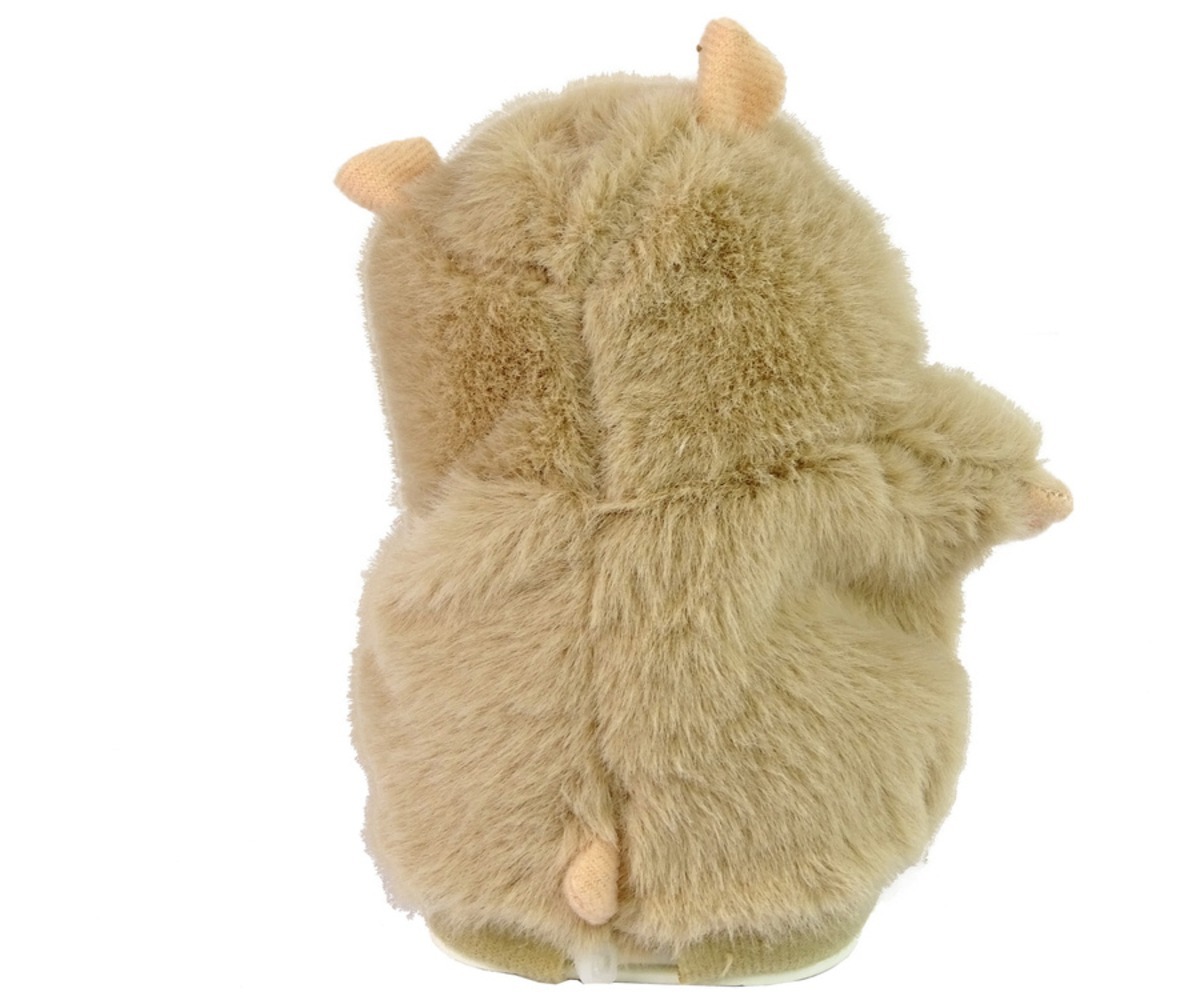 Tagakülg interaktiivsest juttu rääkivast hamsterist pruun, näidates pehmeid karvu.