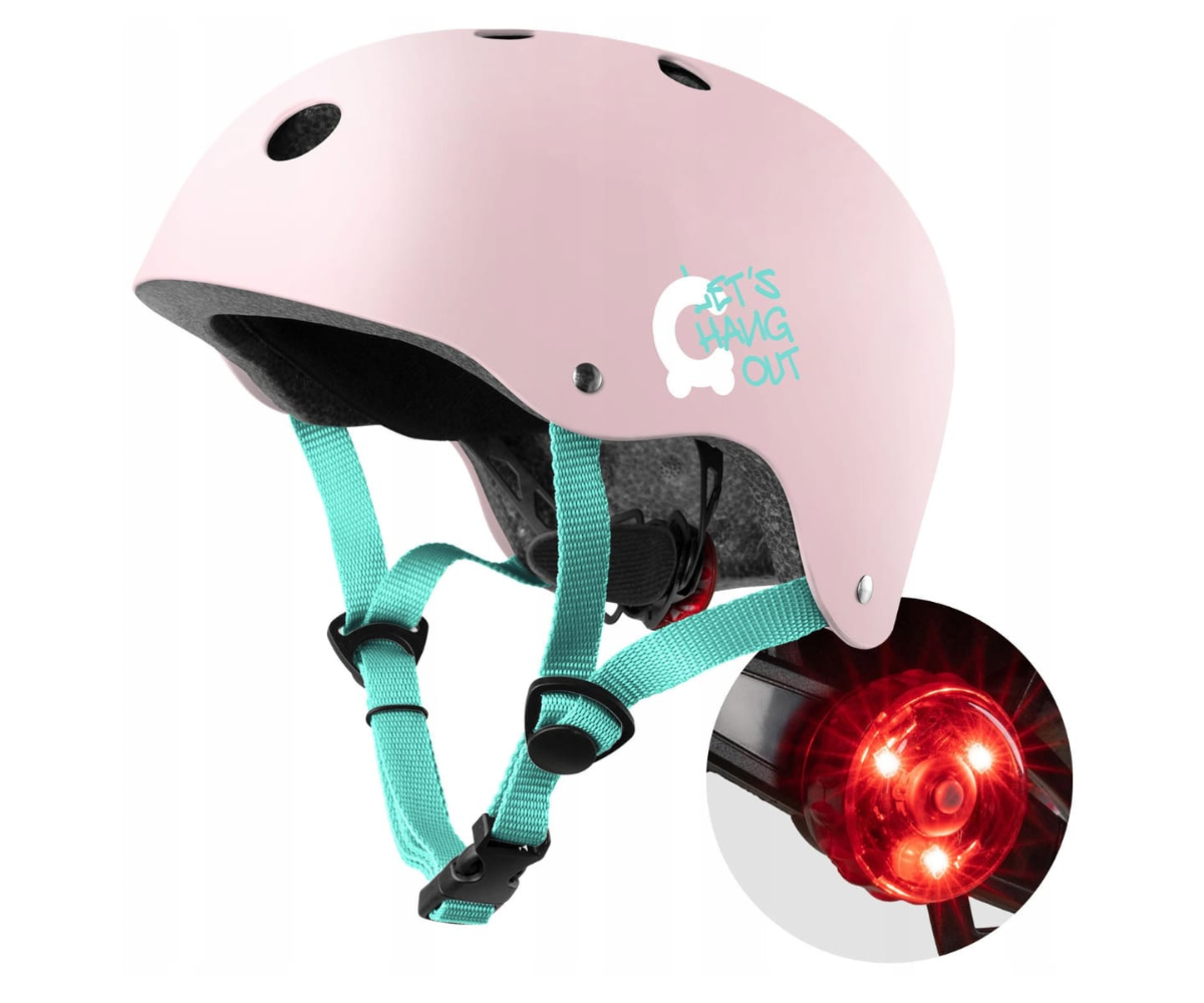 Cariboo kiiver S 2.0 LED-tulega (51–55 cm) roosa