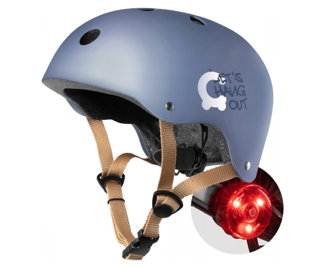 Cariboo kiiver S 2.0 LED-tulega (51–55 cm) sinine (pruunid rihmad)