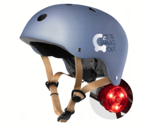 Cariboo kiiver S 2.0 LED-tulega (51–55 cm) sinine (pruunid rihmad)