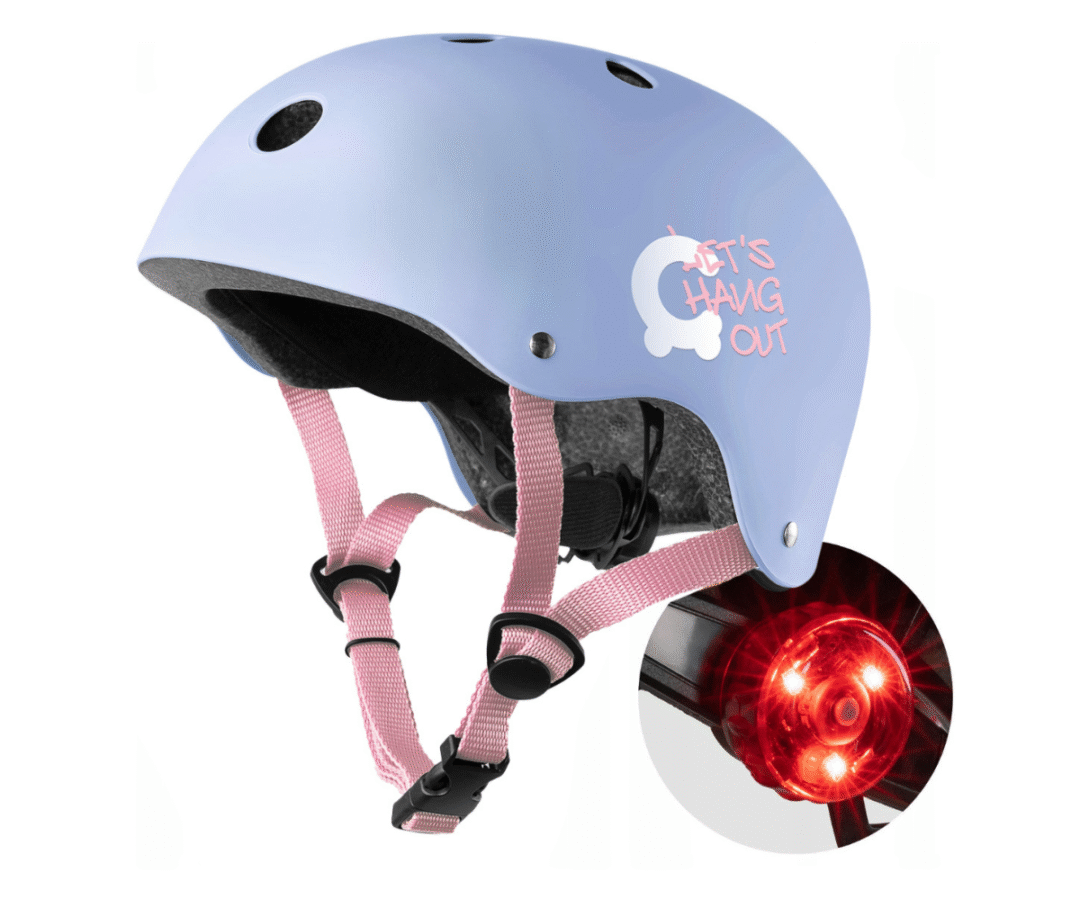 Cariboo kiiver XS 2.0 LED-tulega (46–50 cm) violetne (roosad paelad)
