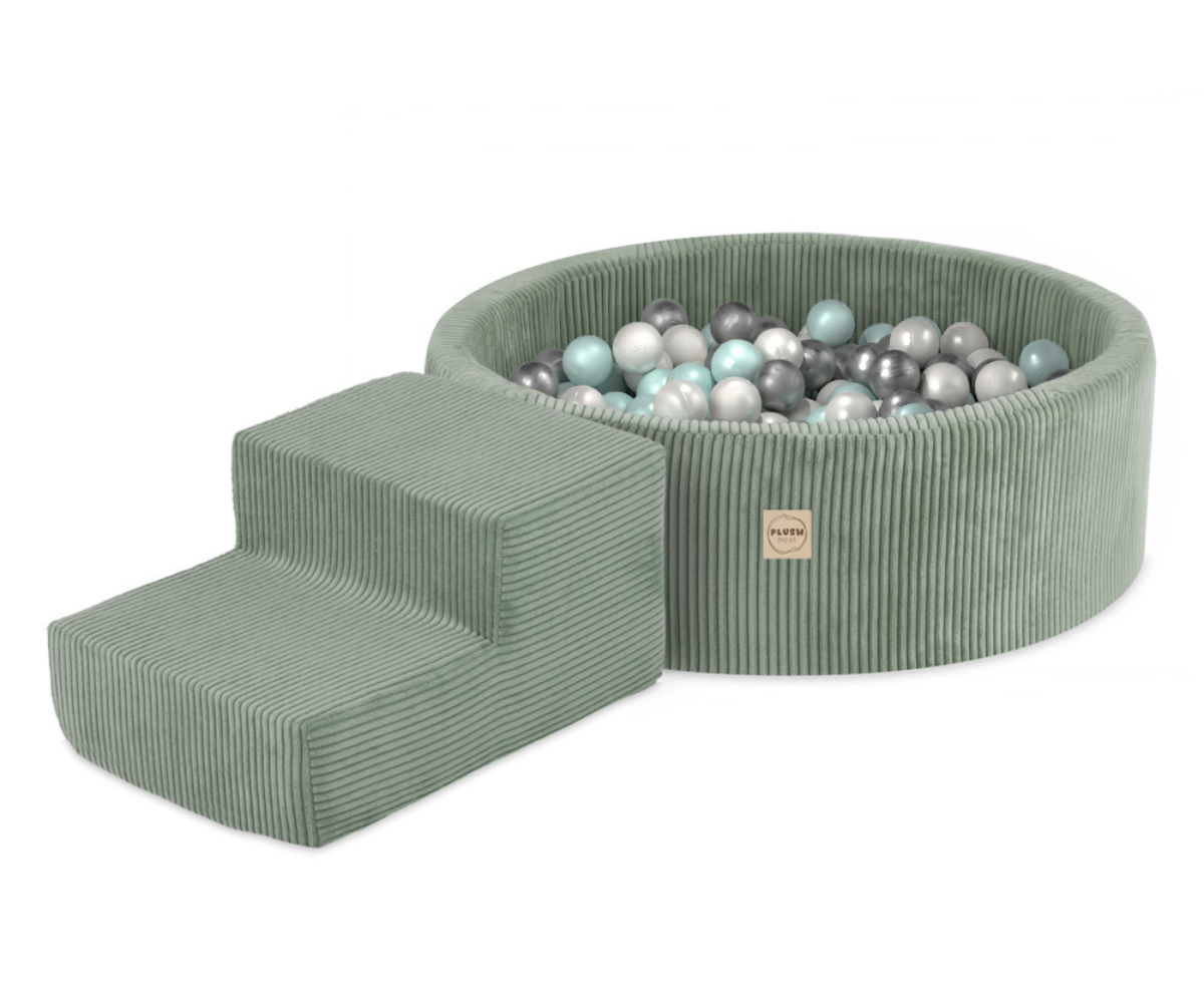 Pallimeri 90x30cm astmega + 200 palli Plush Nest – roheline sametist