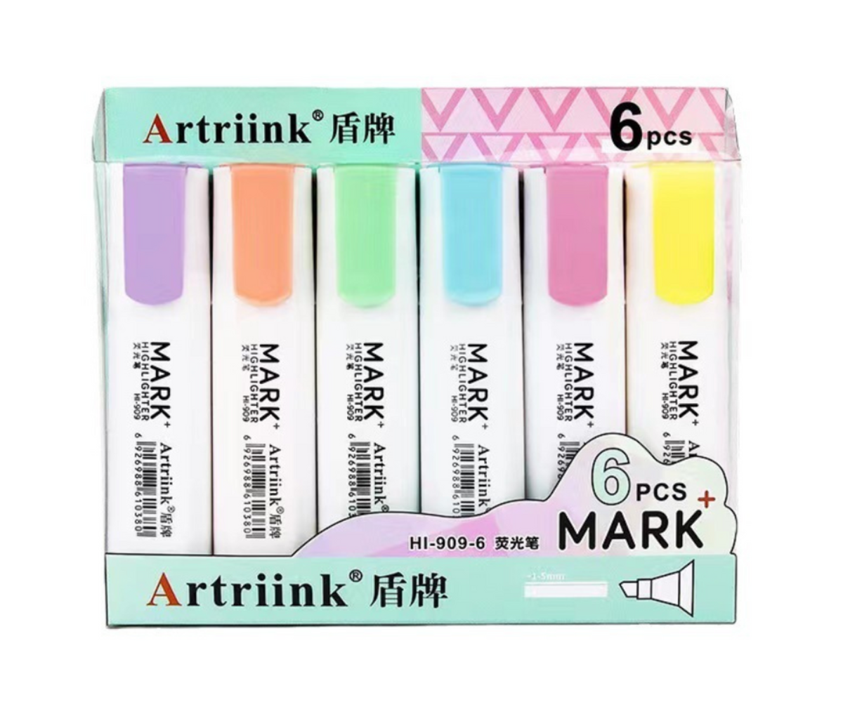 Pastelsed markerid 6 tk komplekt läbipaistvas pakendis