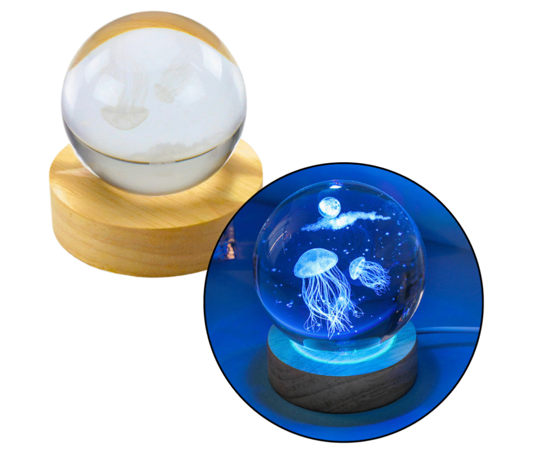 LED öölamp 3D meduusiga lastetoa sisekujunduses