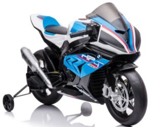 Elektriline mootorratas BMW HP4 Race JT5001 2x45W – sinine külgvaates.