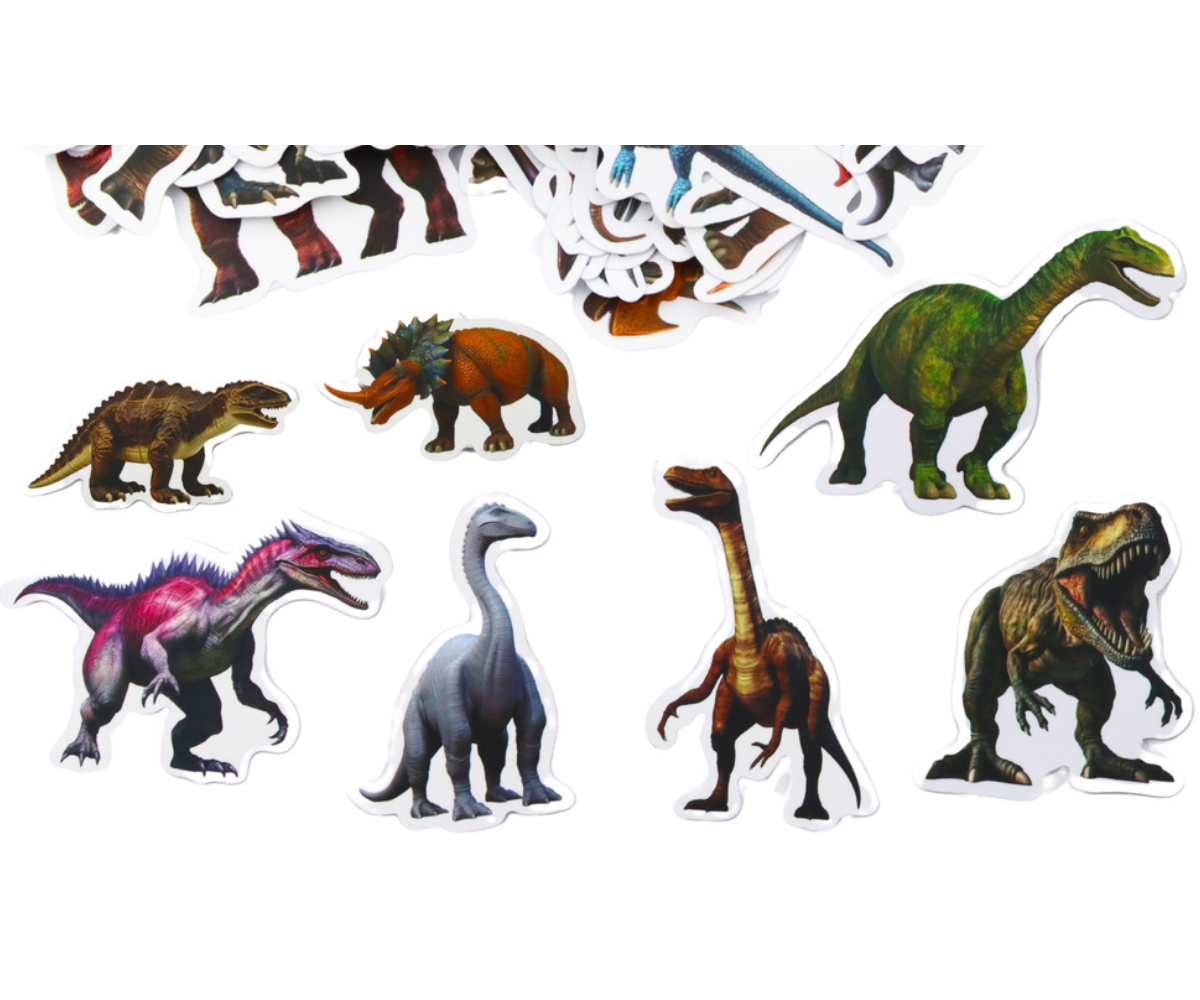 isekleepuvad dinosaurused laste vihikute ja sülearvutite kaunistamiseks
