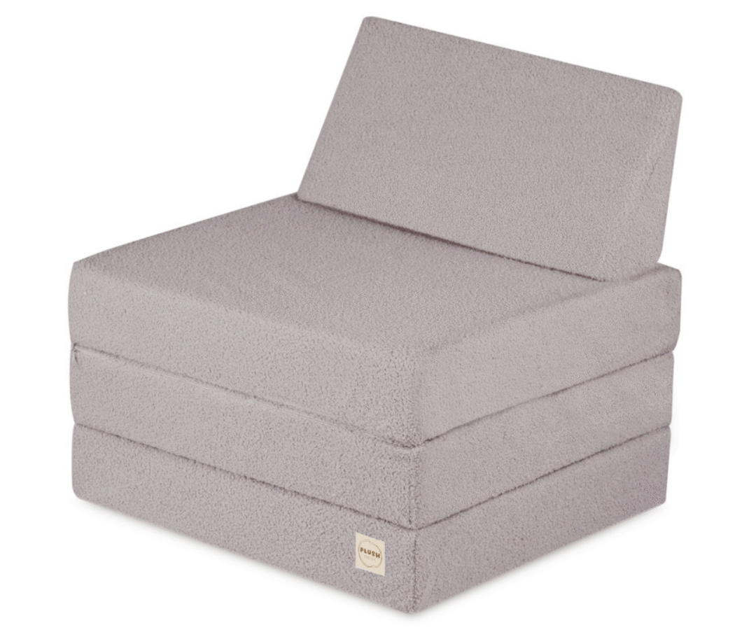 kokkuvolditav tugitoolvoodi lastele hallist lambakangast plush nest