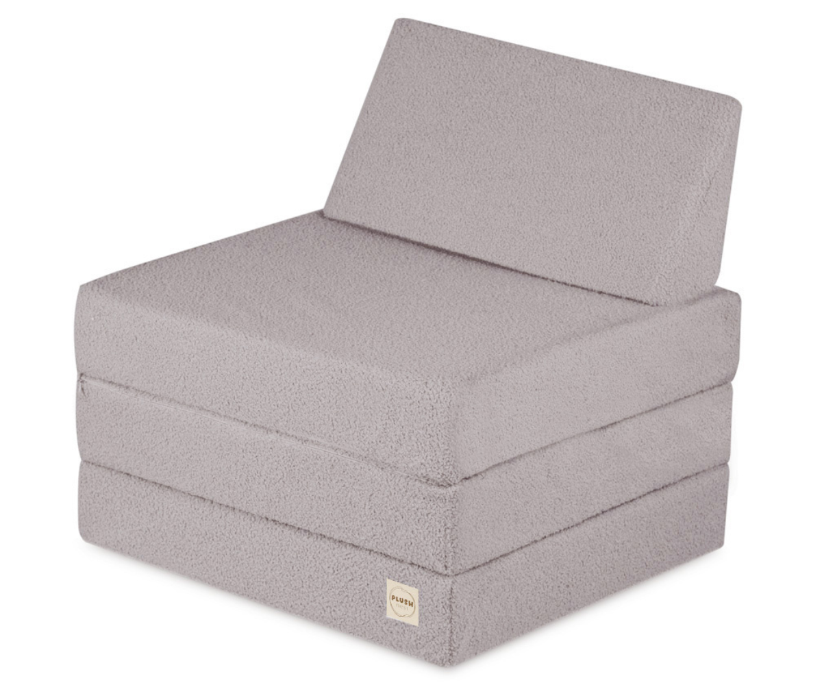 kokkuvolditav tugitoolvoodi lastele hallist lambakangast plush nest