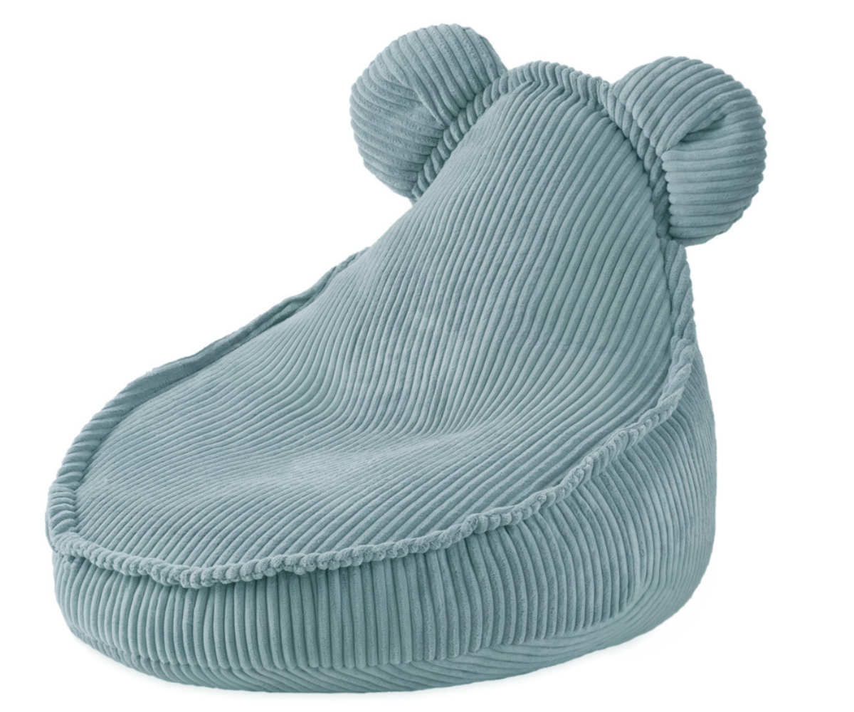 helesinine Plush Nest Huggy Bear Velvet lastekott-tool kassiga kõrvadega