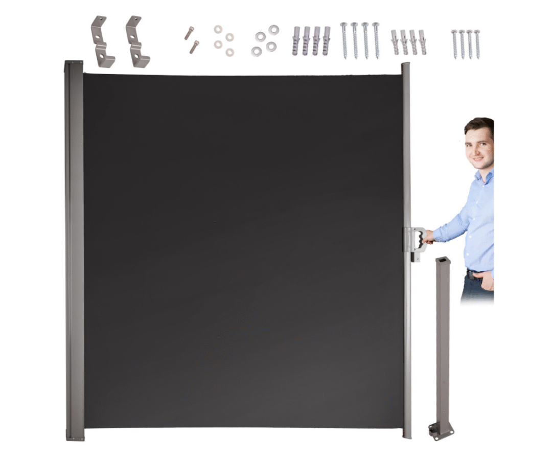 Külgmarkiis terrassile 160x300cm tumehall – tõhus päikese- ja tuulekaitse