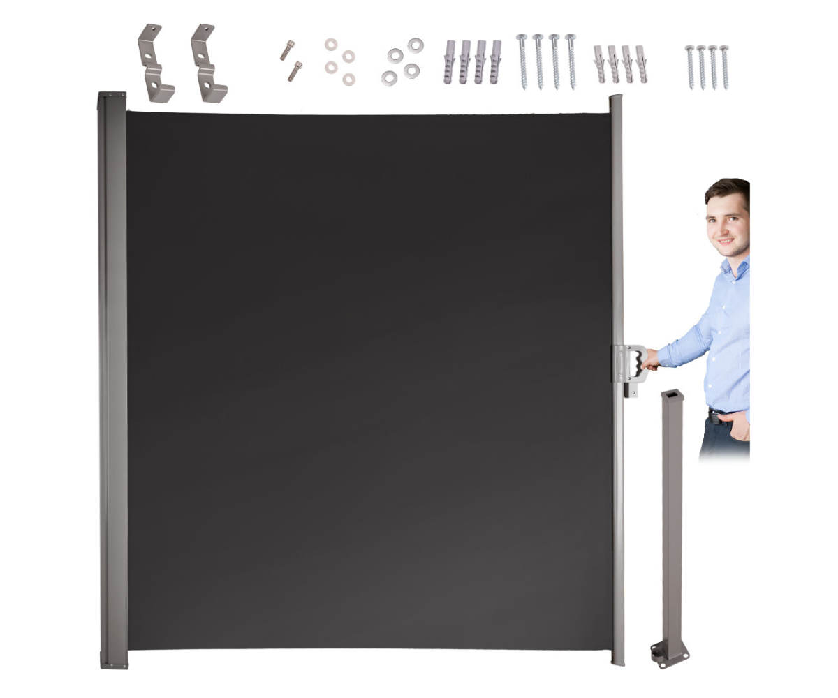 Külgmarkiis terrassile 160x300cm tumehall – tõhus päikese- ja tuulekaitse