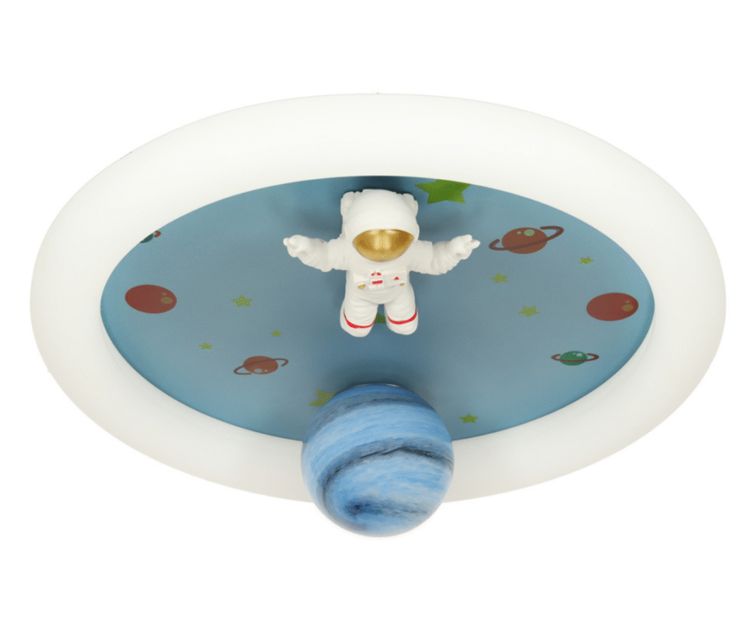 astronautiteemaline ümmargune LED-lamp