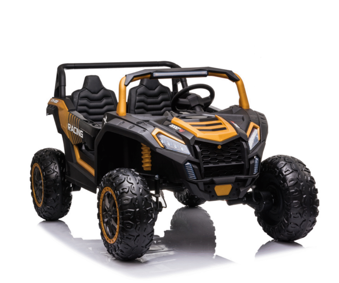 Laste elektriline buggy A032 2x200W must-kuldne 2-kohaline
