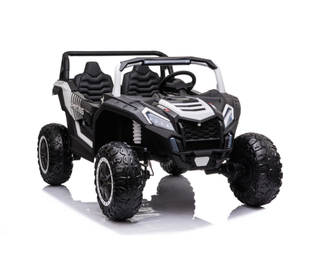 Laste elektriline buggy A032 2x200W must-valge 2-kohaline