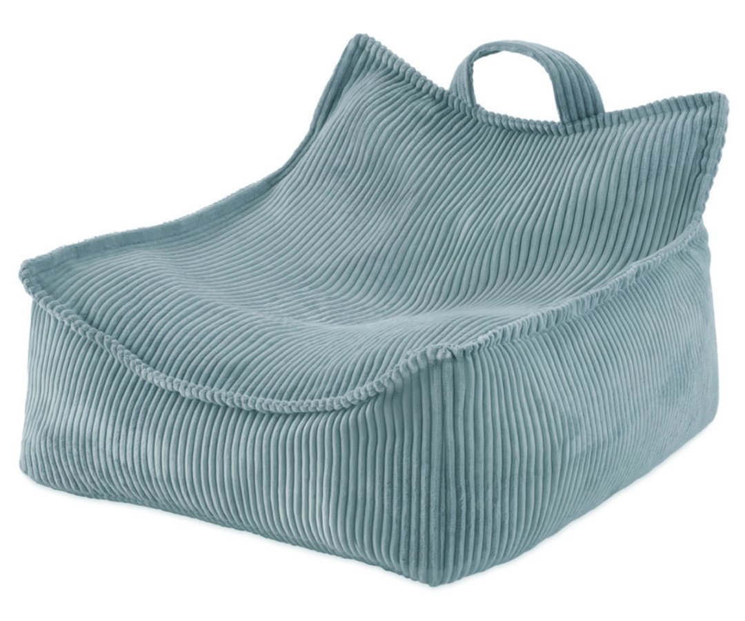 helesinine laste tugitool plush nest puffy square velvet lastetuppa