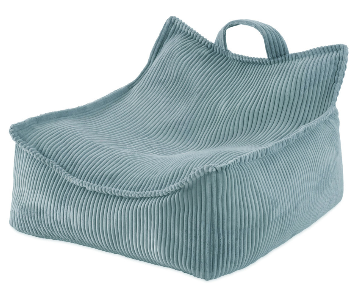 helesinine laste tugitool plush nest puffy square velvet lastetuppa