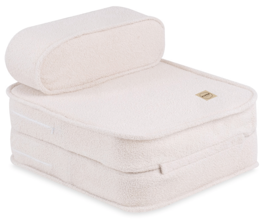 tugitool-voodi lastele plush nest lamb avatuna madratsina