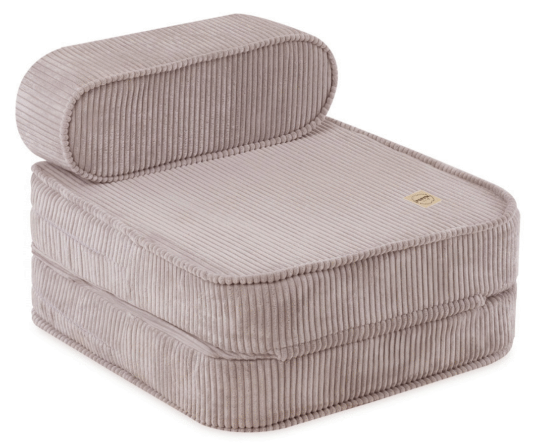 tugitool‑voodi lastele plush nest velvet beež lahti volditult madratsina