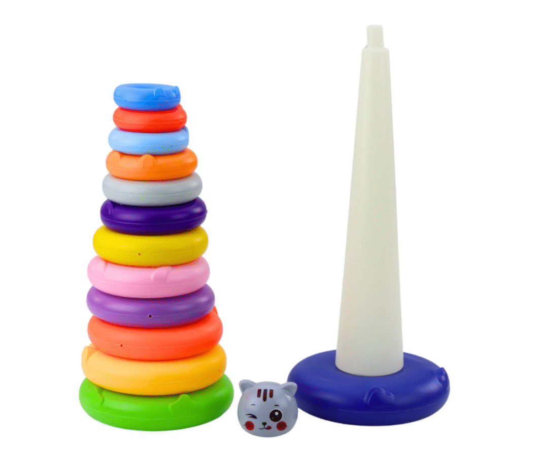 LEAN TOYS hariv rõngastega torn lastele