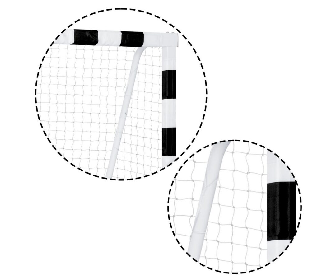 Jalgpallivärav 300x200x120cm NS-465 must-valge, detailid raami ja võrgu kohta