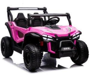 Laste elektriline sõiduk S618 4x45W – roosa esipaneel, näidates sportlikku disaini.