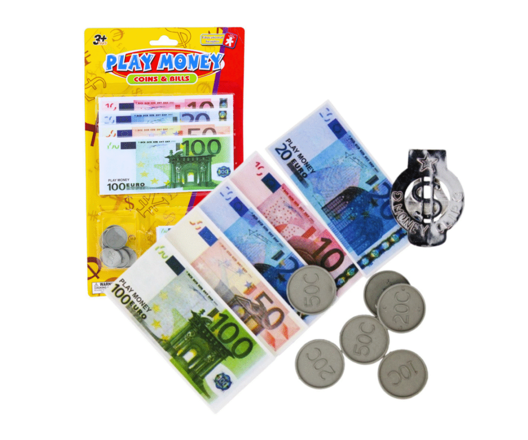 Euro mänguraha komplekt – rahatähed ja mündid
