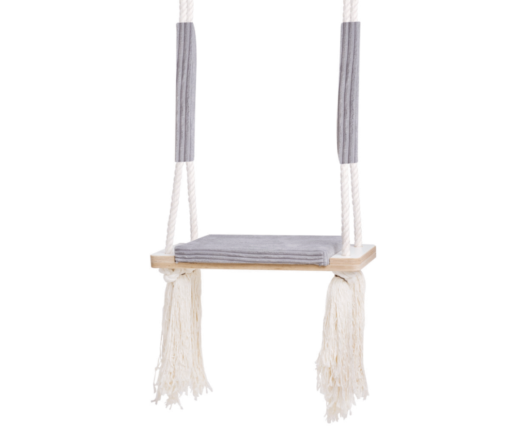 Kiigeiste tuppa Plush Nest 60x24cm valge/hall (3-7a, 100kg)