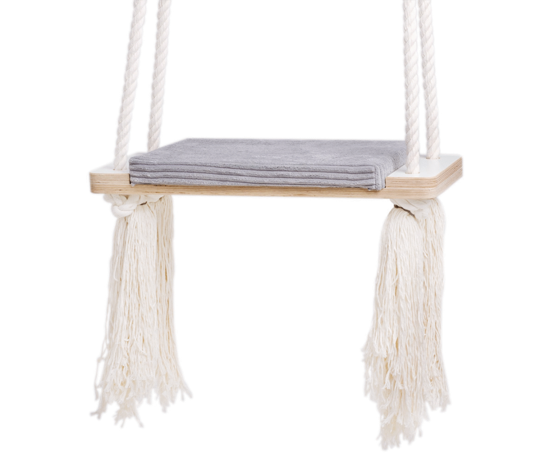 Kiigeiste tuppa Plush Nest 60x24cm valge/hall (3-7a, 100kg)