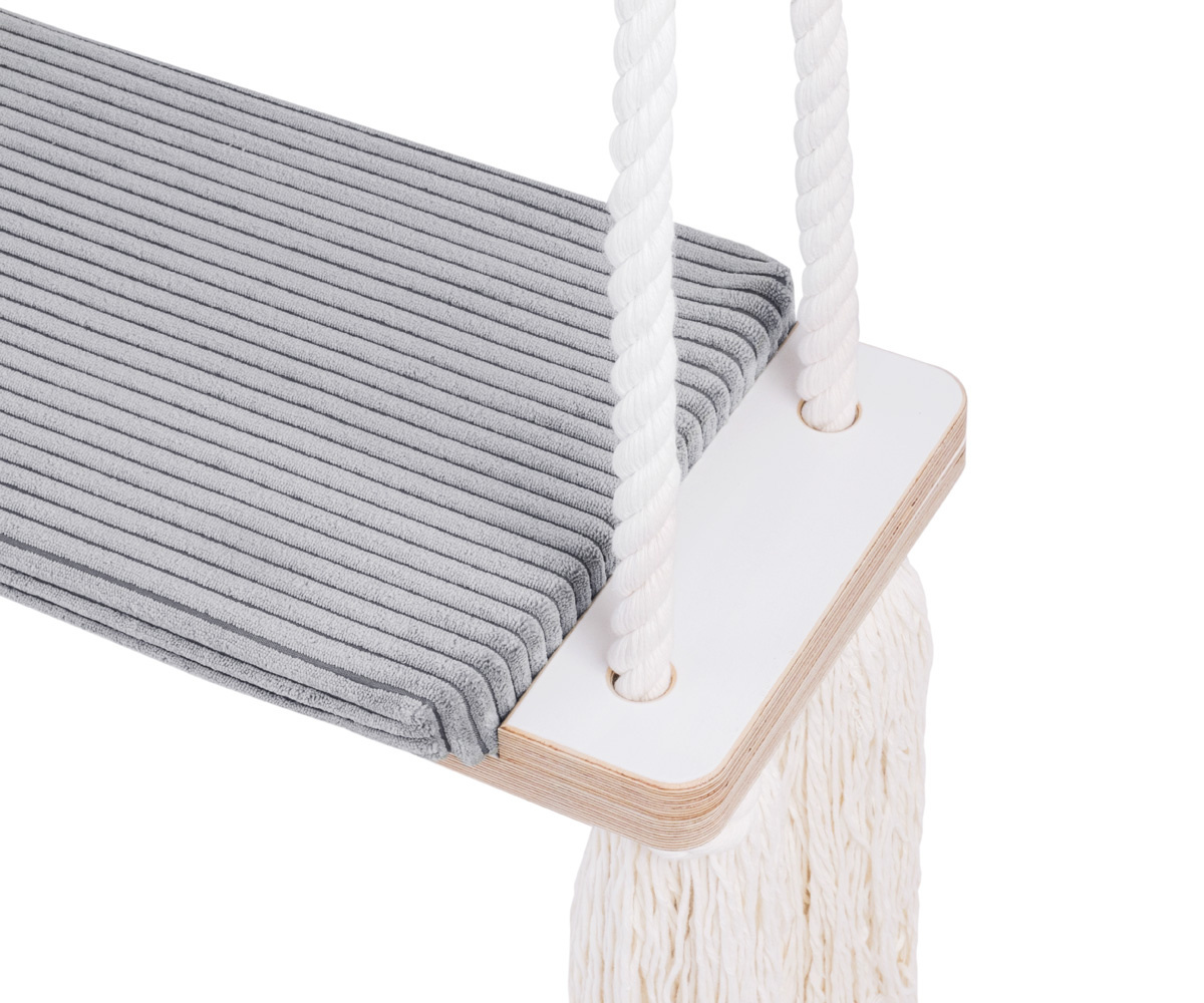 Kiigeiste tuppa Plush Nest 60x24cm valge/hall (3-7a, 100kg)