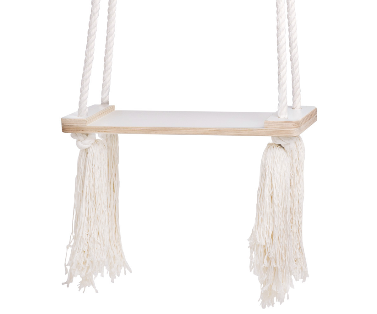 Kiigeiste tuppa Plush Nest 60x24cm valge/hall (3-7a, 100kg)