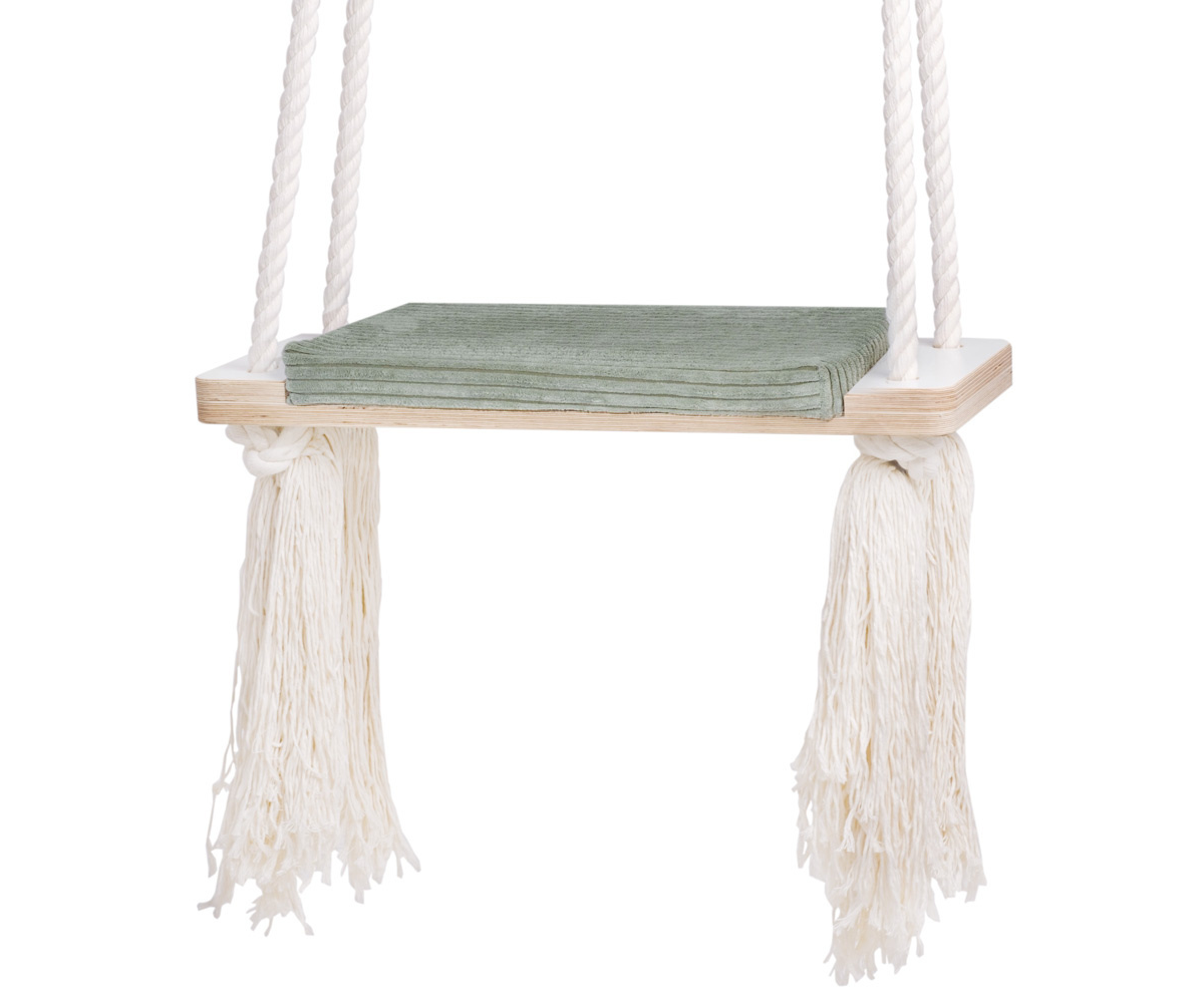 Kiigeiste tuppa Plush Nest 60x24cm valge/roheline (3-7a, 100kg)