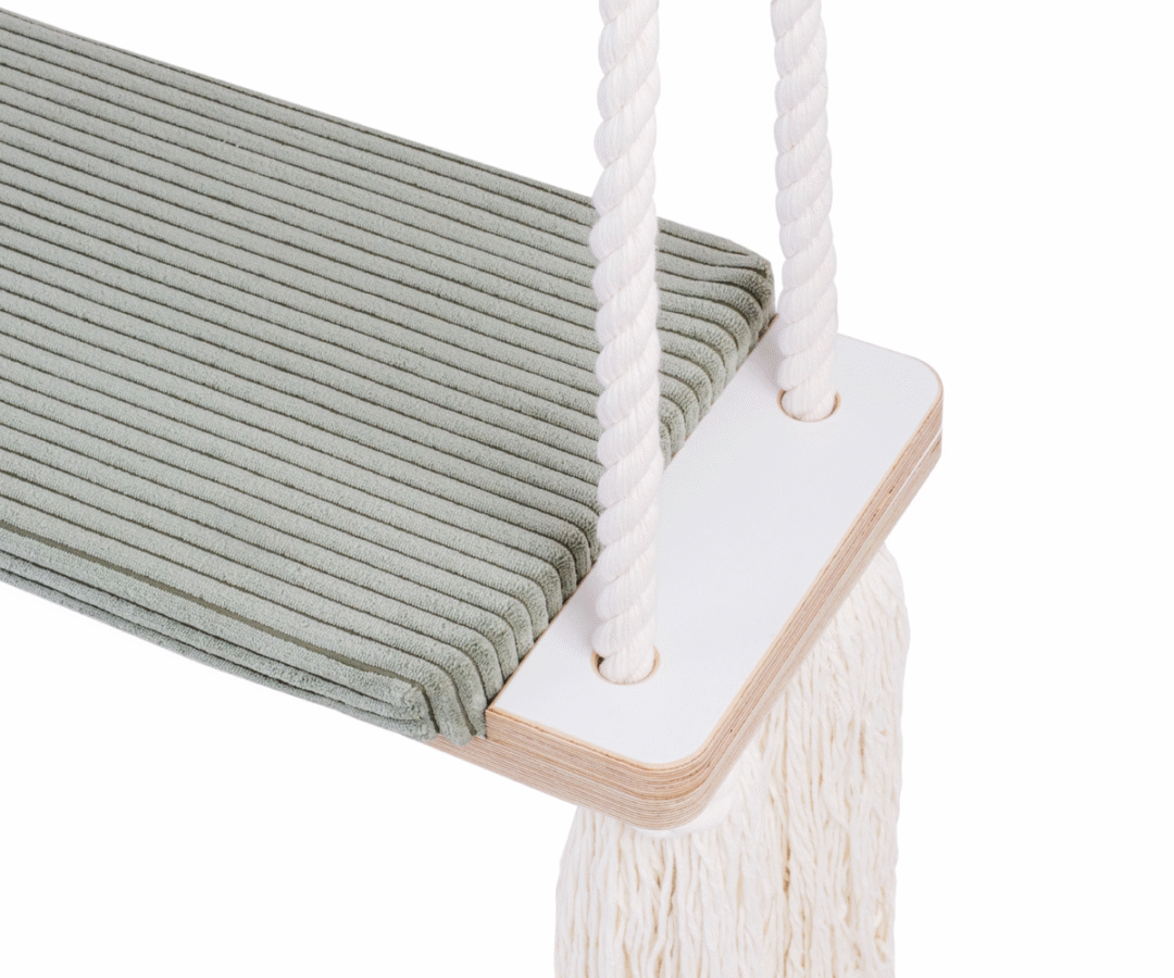 Kiigeiste tuppa Plush Nest 60x24cm valge/roheline (3-7a, 100kg)